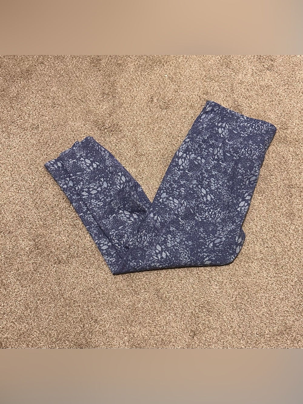 MTA Sport Navy Blue Floral Print Leggings